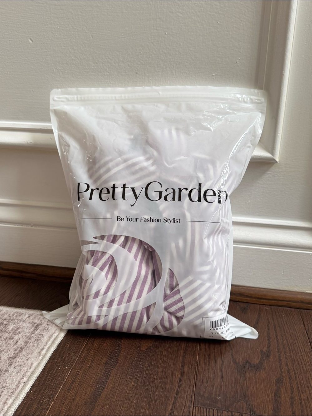 Striped Lilac Square-Neck Midi Dress - Picture 6 of 6